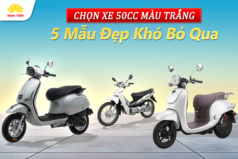 Chọn Xe 50cc Màu Trắng: 5 Mẫu Đẹp Khó Bỏ Qua