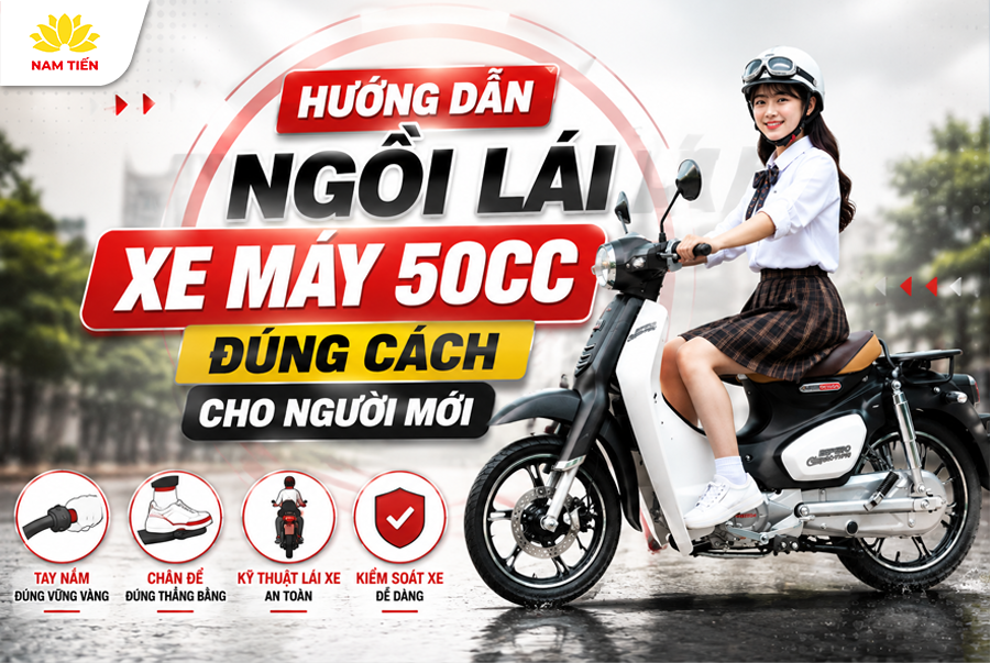 Hướng Dẫn Ngồi Lái Xe Máy 50cc Đúng Cách Cho Người Mới
