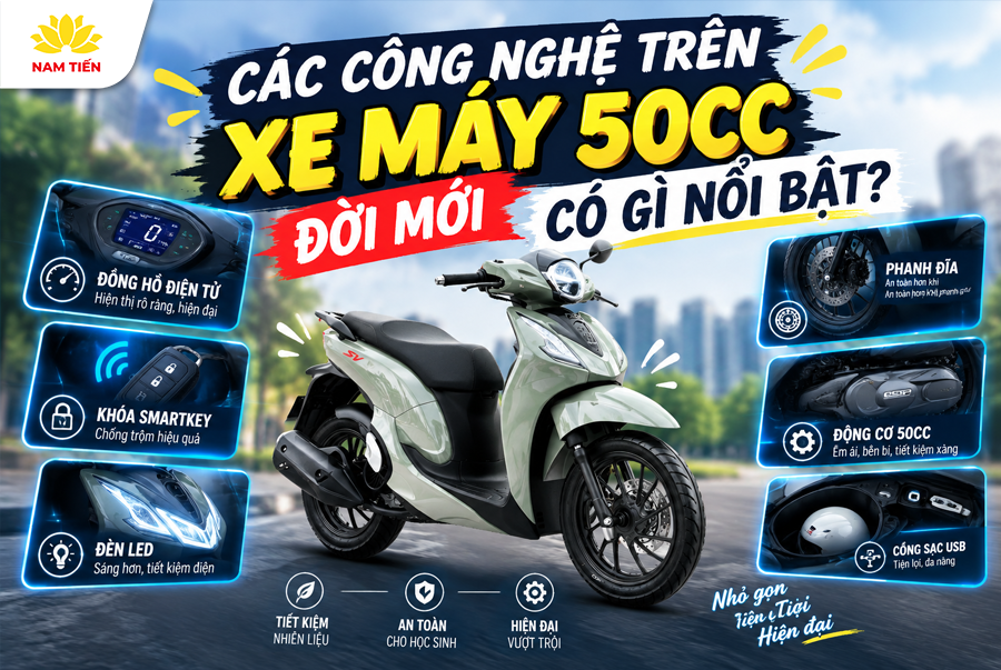 Các Công Nghệ Trên Xe Máy 50cc Đời Mới Có Gì Nổi Bật?