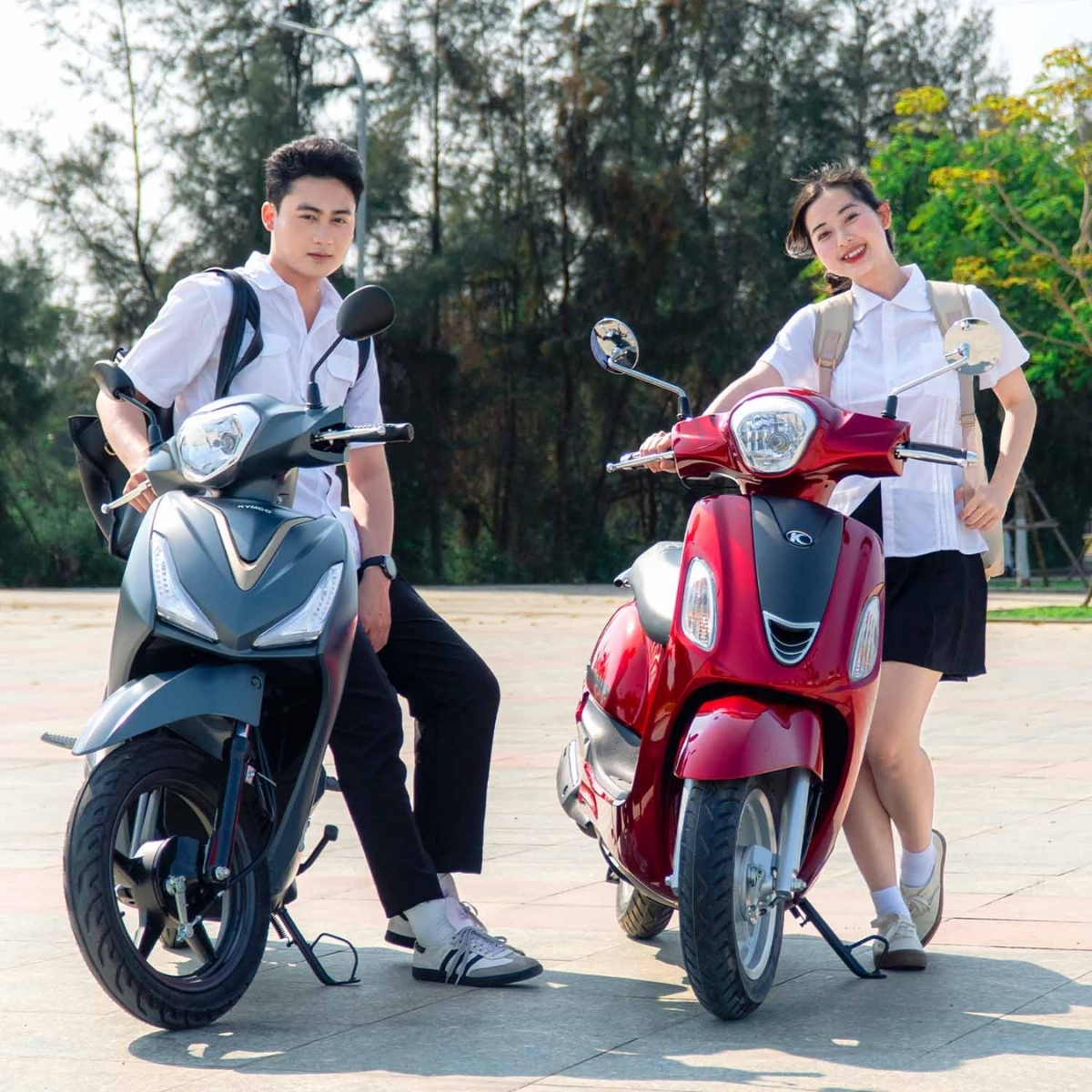 Làm quen với xe trước khi đi học hằng ngày